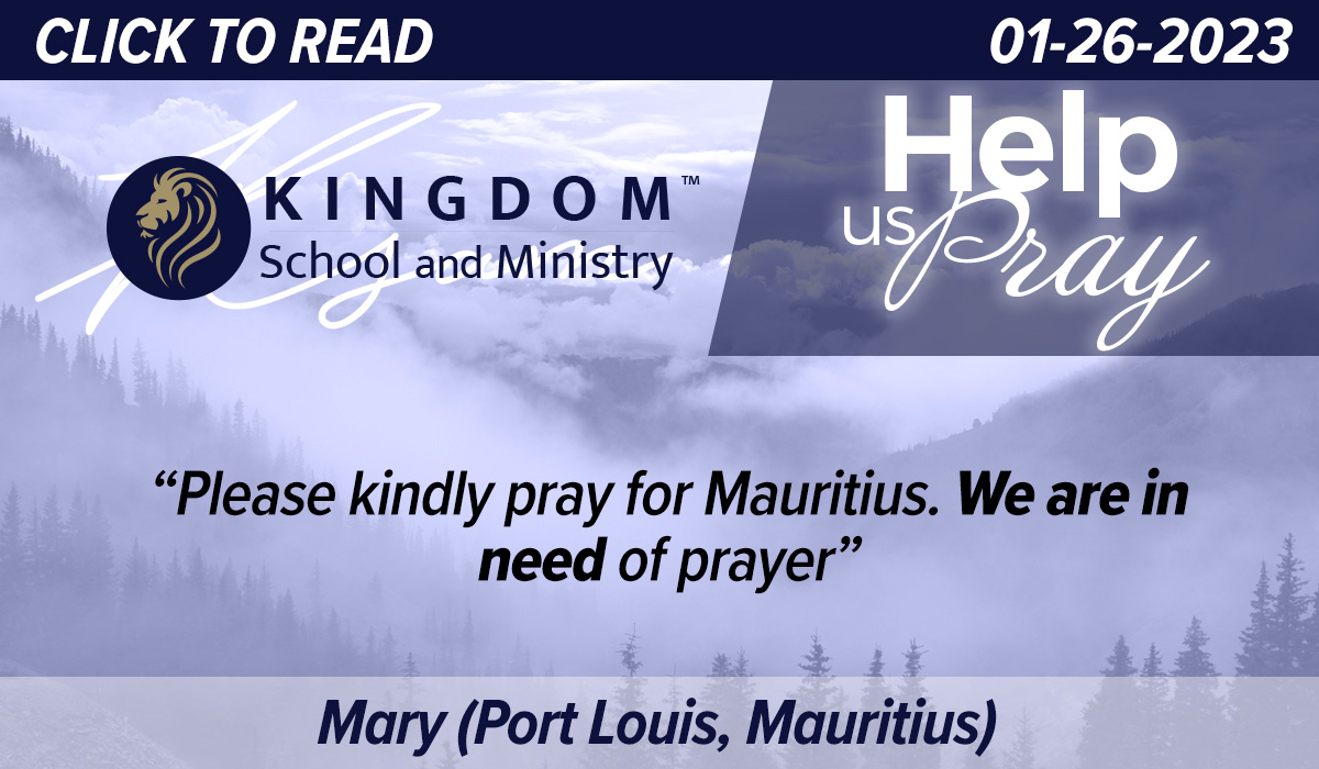Please kindly pray for Mauritius 
We are in need of prayer