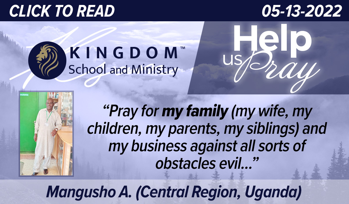 Pray for my family ( my wife, my children, my parents, my siblings) and my business against all sorts of obstacles ( evil arrows against growth, prosperity etc). NB- Customers have reduced in business. God bless the team to handle the prayer request. Amen.